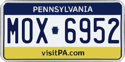 PA license plate MOX6952