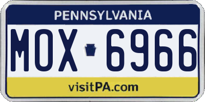PA license plate MOX6966