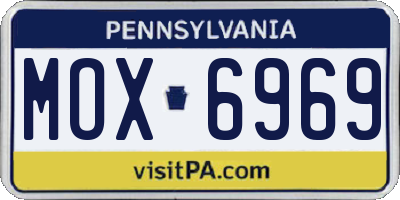 PA license plate MOX6969