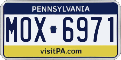 PA license plate MOX6971