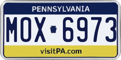 PA license plate MOX6973