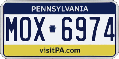 PA license plate MOX6974