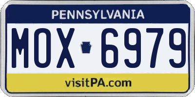 PA license plate MOX6979