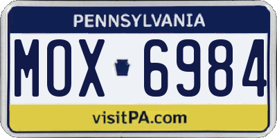 PA license plate MOX6984