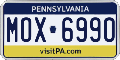 PA license plate MOX6990