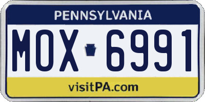 PA license plate MOX6991