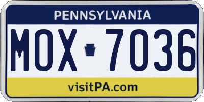 PA license plate MOX7036
