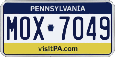 PA license plate MOX7049