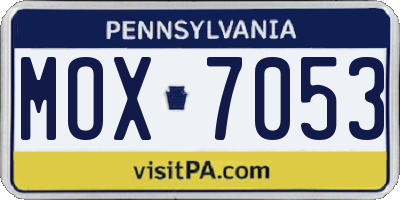 PA license plate MOX7053