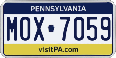 PA license plate MOX7059