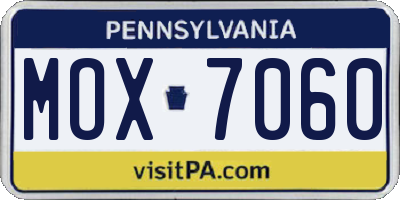PA license plate MOX7060