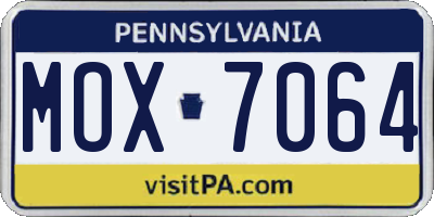 PA license plate MOX7064