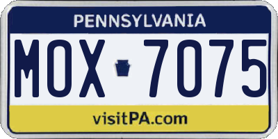 PA license plate MOX7075