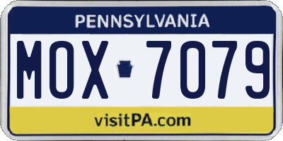 PA license plate MOX7079