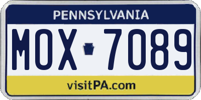 PA license plate MOX7089
