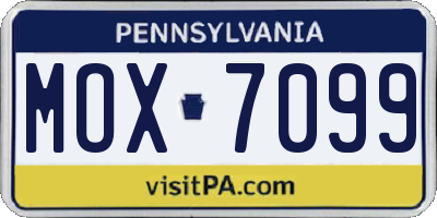 PA license plate MOX7099