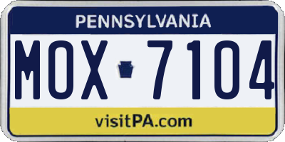 PA license plate MOX7104
