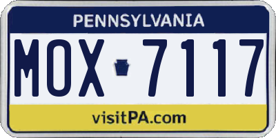 PA license plate MOX7117