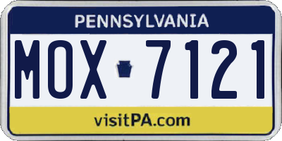 PA license plate MOX7121