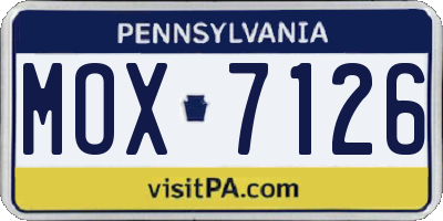 PA license plate MOX7126