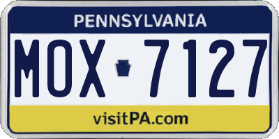 PA license plate MOX7127