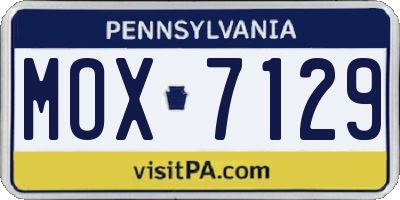 PA license plate MOX7129