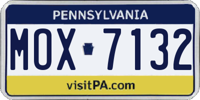 PA license plate MOX7132