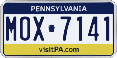 PA license plate MOX7141