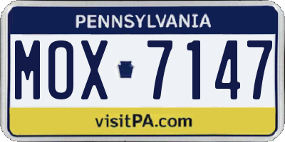 PA license plate MOX7147