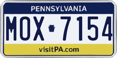 PA license plate MOX7154