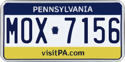 PA license plate MOX7156