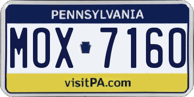 PA license plate MOX7160