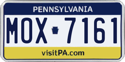 PA license plate MOX7161
