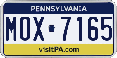 PA license plate MOX7165