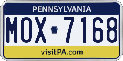 PA license plate MOX7168