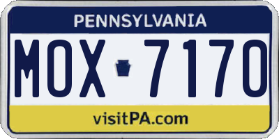 PA license plate MOX7170
