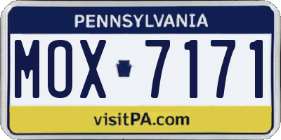 PA license plate MOX7171