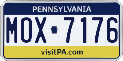 PA license plate MOX7176
