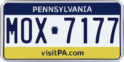 PA license plate MOX7177