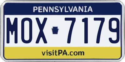 PA license plate MOX7179