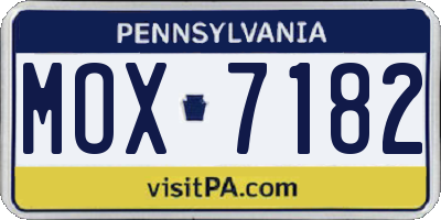 PA license plate MOX7182