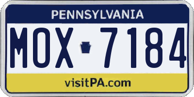 PA license plate MOX7184