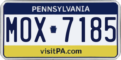 PA license plate MOX7185