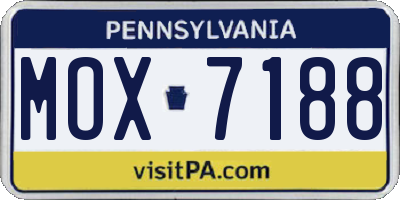 PA license plate MOX7188