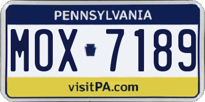 PA license plate MOX7189