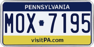 PA license plate MOX7195
