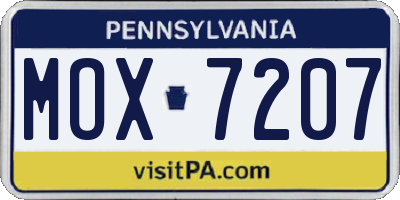 PA license plate MOX7207
