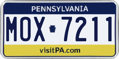 PA license plate MOX7211