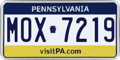 PA license plate MOX7219