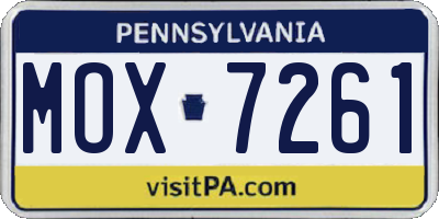 PA license plate MOX7261
